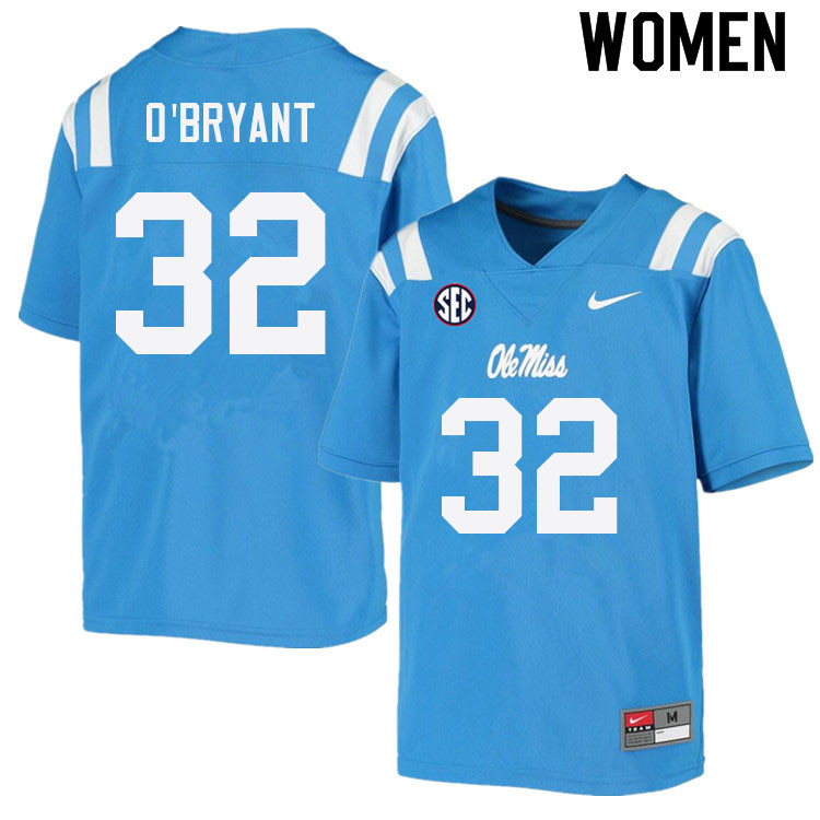 Women #32 Richard O'Bryant Ole Miss Rebels College Football Jerseys Sale-Power Blue